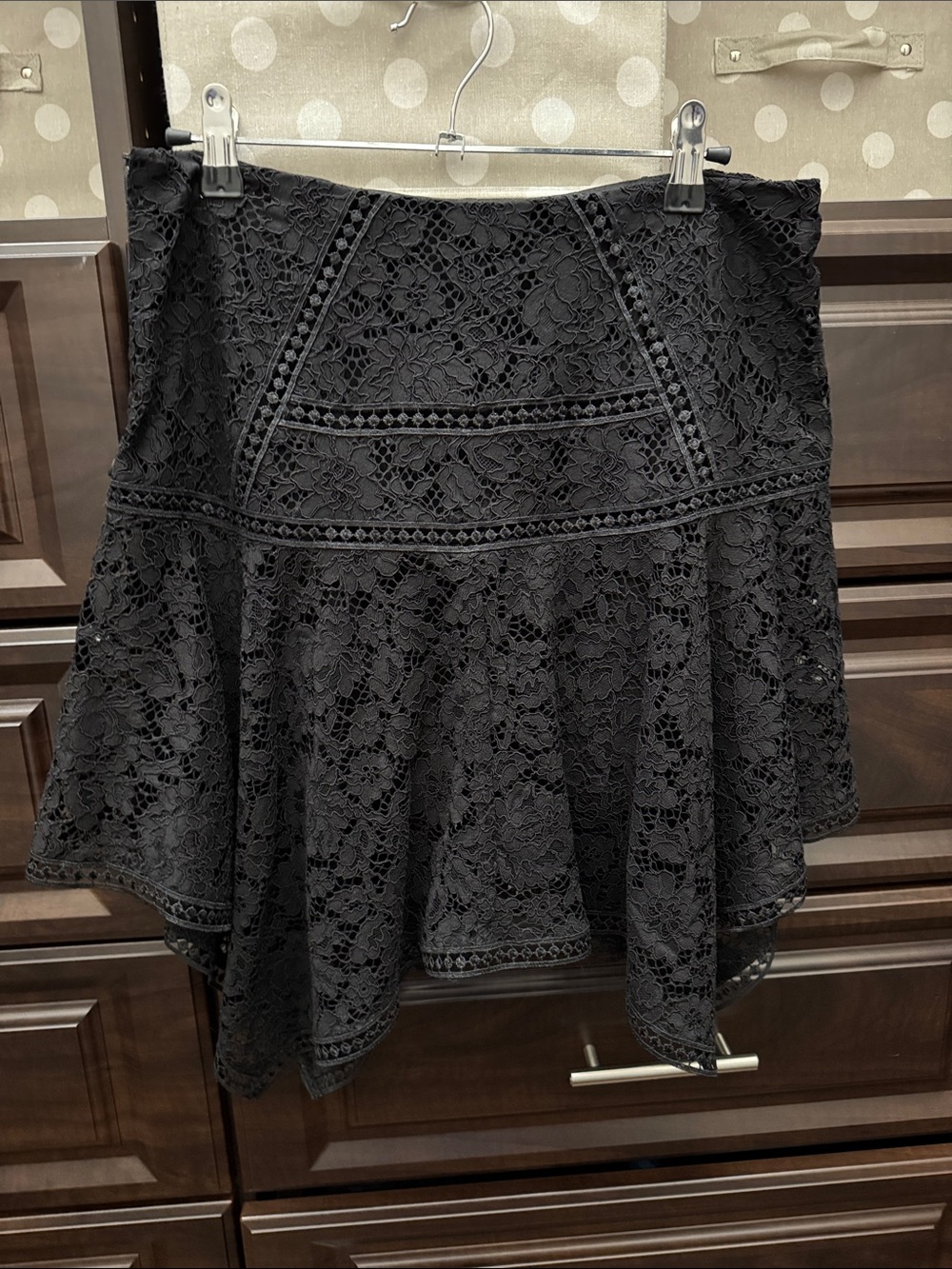 Veronica Beard Black Lace Flared Women's Skirt